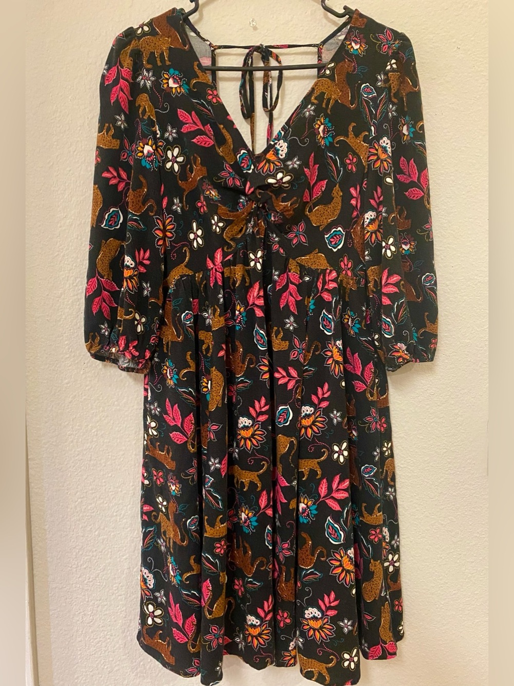 Torrid Midi Dress in Black Floral & Leopard Print - Quick List For Show